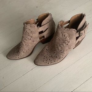 Suede cut out booties